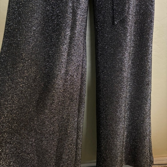 Forever 21 Black Silver Sleeveless Wide Leg Jumpsuit Size S - Picture 9 of 13